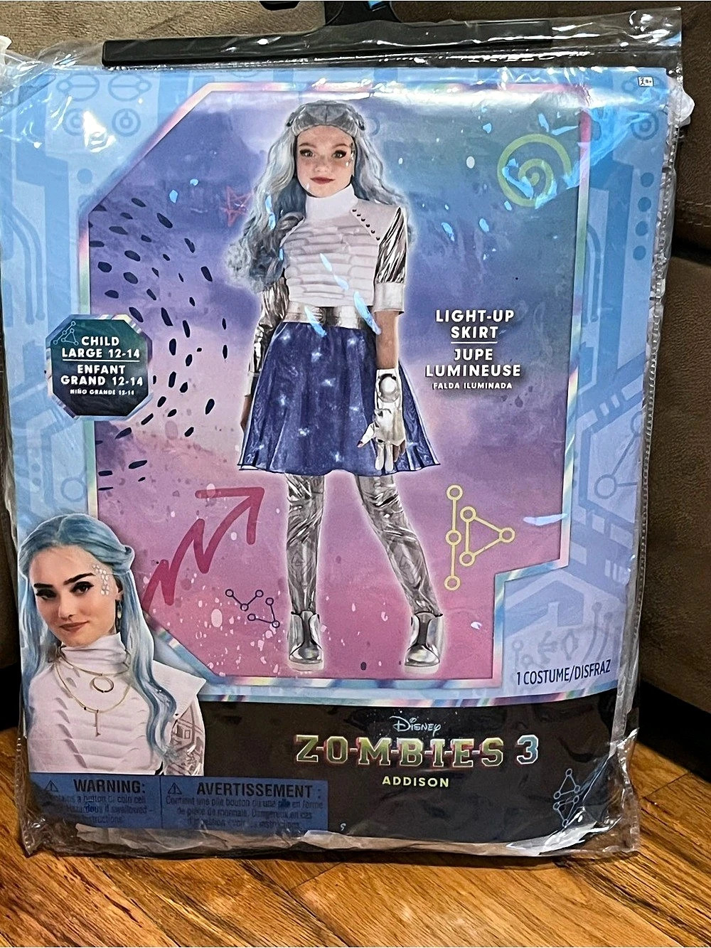 Disney Zombies 3 Addison Light-Up Skirt Costume Girls 12-14
